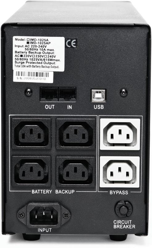 Джерело безперебійного живлення Powercom IMD-2000AP, Lin.int., AVR, 6 х IEC, LCD, USB, метал (00210139)