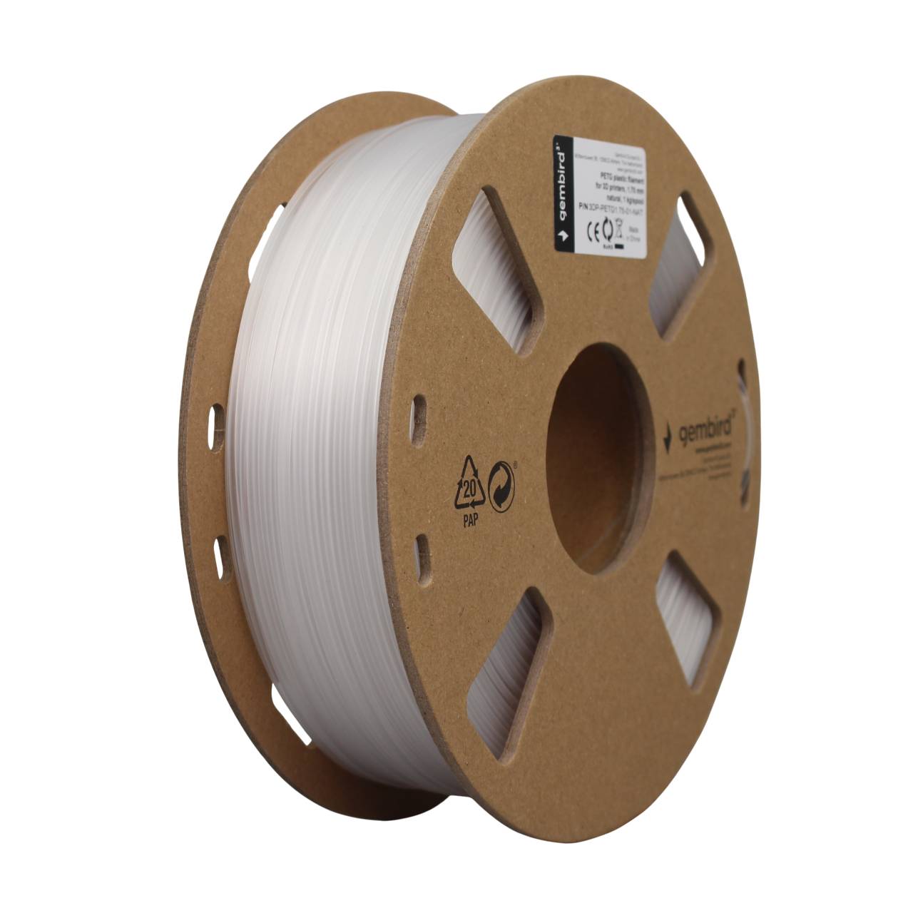 Філамент пластик Gembird для 3D-принтера 3DP-PETG 1.75 мм 1 кг, прозорий (3DP-PETG1.75-01-NAT)