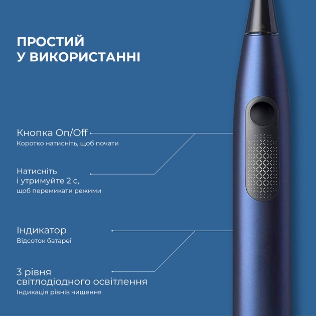 Зубна електрощітка Oclean F1 Dark Blue (Міжнародна версія) (6970810551501)