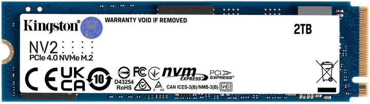 Накопичувач SSD 2TB M.2 NVMe Kingston NV2 M.2 2280 PCIe Gen4.0 x4 (SNV2S/2000G)