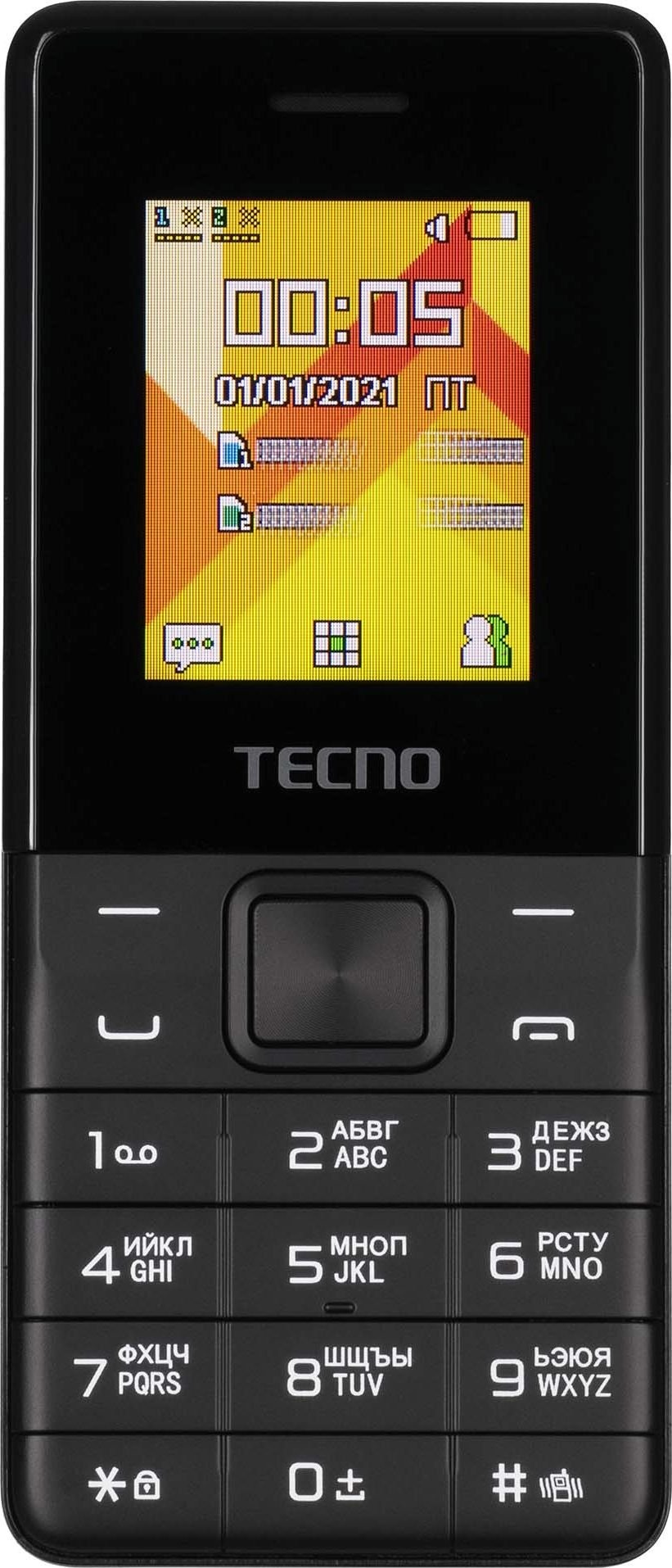 Мобiльний телефон Tecno T301 Dual Sim Phantom Black (4895180778674)