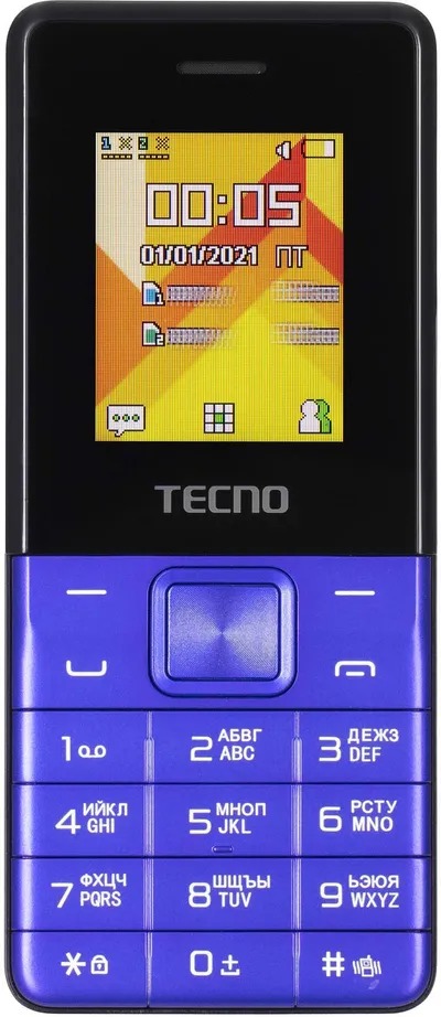 Мобiльний телефон Tecno T301 Dual Sim Blue (4895180778698)