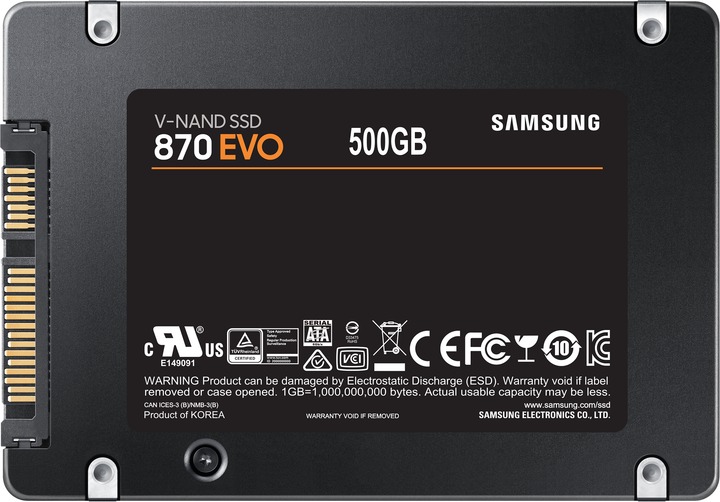 Накопичувач SSD  500GB Samsung 870 EVO 2.5" SATAIII MLC (MZ-77E500B/EU)