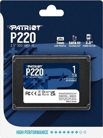 Накопичувач SSD 1TB Patriot P220 2.5" SATAIII TLC (P220S1TB25)