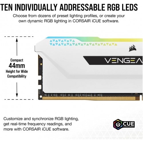 Модуль пам`ятi DDR4 2x16GB/3600 Corsair Vengeance RGB Pro SL White (CMH32GX4M2D3600C18W)