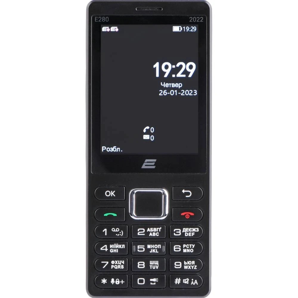 Мобiльний телефон 2E E280 2022 Dual Sim Black (688130245210)