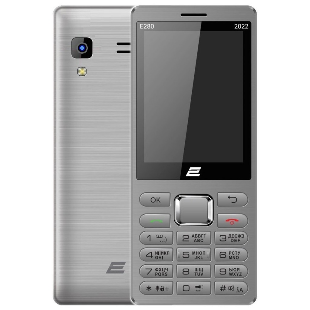 Мобiльний телефон 2E E280 2022 Dual Sim Silver (688130245227)