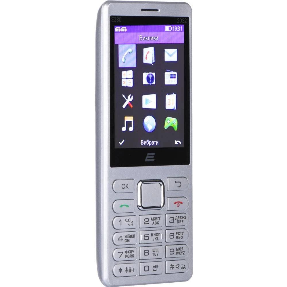 Мобiльний телефон 2E E280 2022 Dual Sim Silver (688130245227)