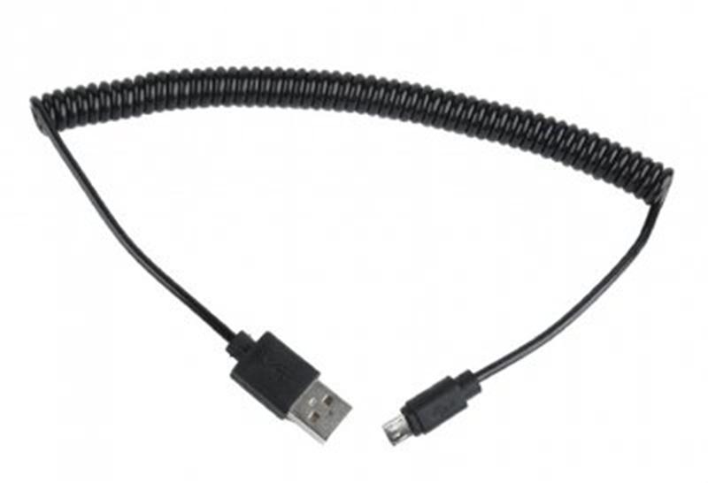 Кабель Cablexpert USB - micro USB V 2.0 (M/M), 1.8 м, спіральний, чорний (CC-mUSB2C-AMBM-6)