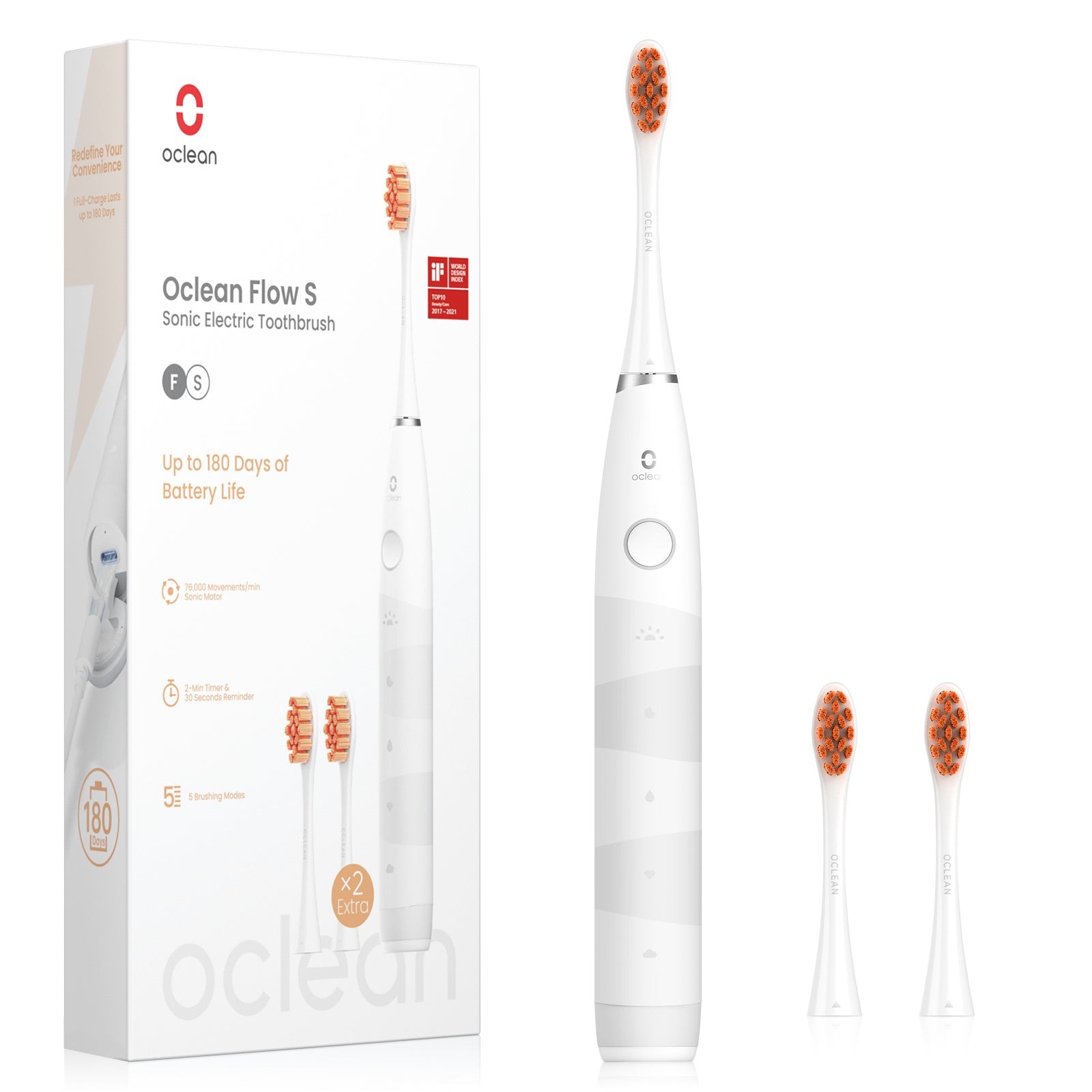 Розумна зубна електрощітка Oclean Flow S Sonic Electric Toothbrush White (6970810552959)