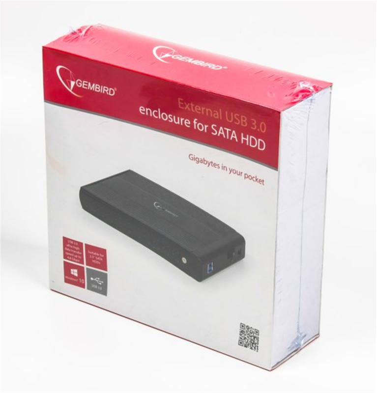 Зовнішня кишеня Gembird SATA HDD 3.5", USB 3.0, Black (EE3-U3S-3)