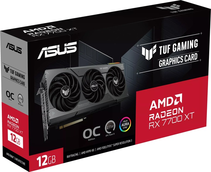 Відеокарта AMD Radeon RX 7700 XT 12GB GDDR6 TUF Gaming OC Asus (TUF-RX7700XT-O12G-GAMING)