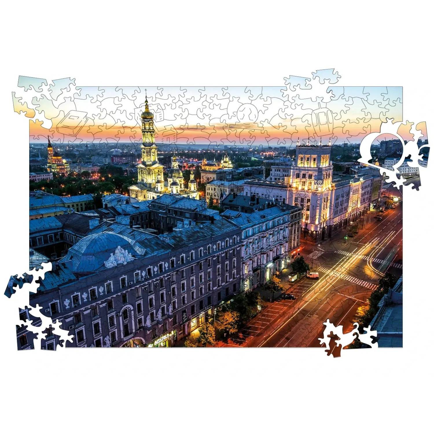 Пазл дерев`яний UkrainianPuzzles Успенський собор і центр Харкова