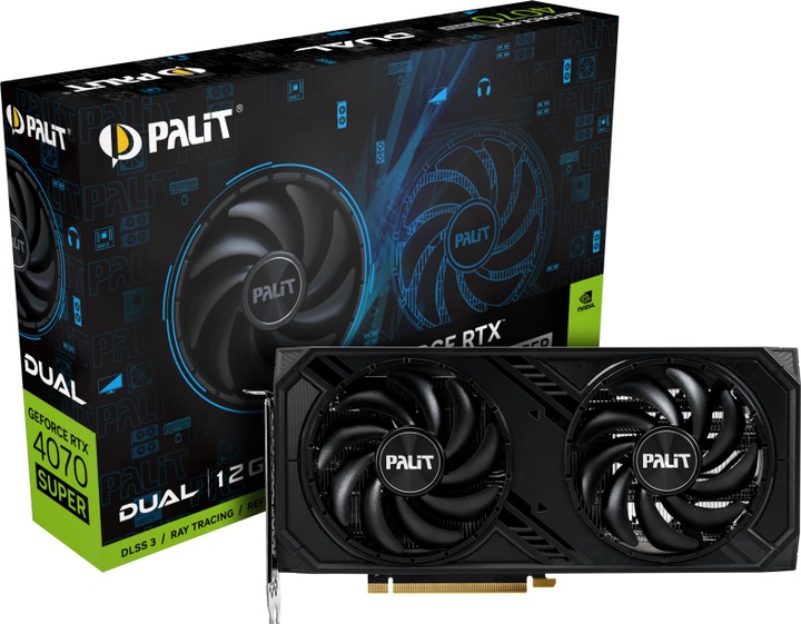 Відеокарта GF RTX 4070 Super 12GB GDDR6X Dual OC Palit (NED407SS19K9-1043D)