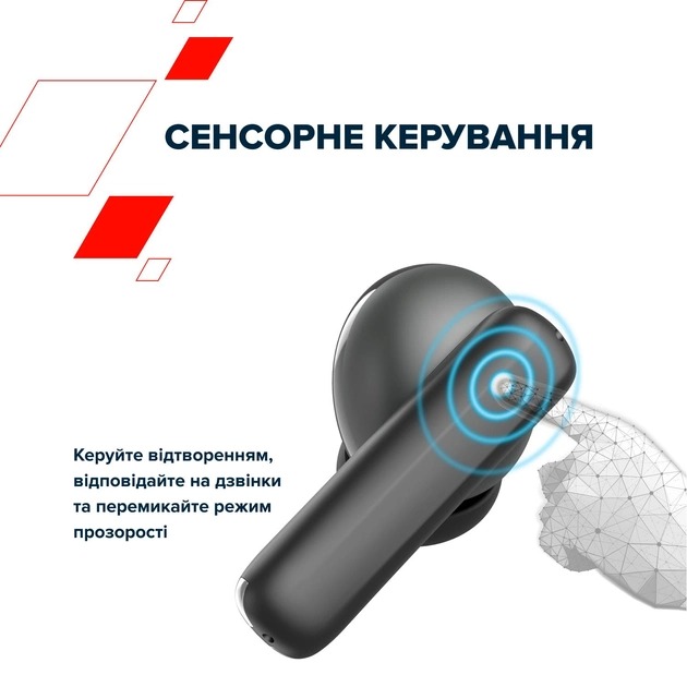 Bluetooth-гарнітура Canyon OnGo TWS-10 ANC ENC Black (CNS-TWS10B)