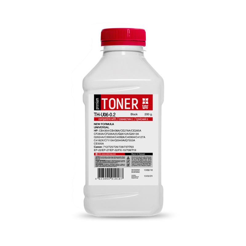 Тонер ColorWay (TH-U06-0.2) HP LJ 1005/2035/1010/M402/426 Premium, 200г