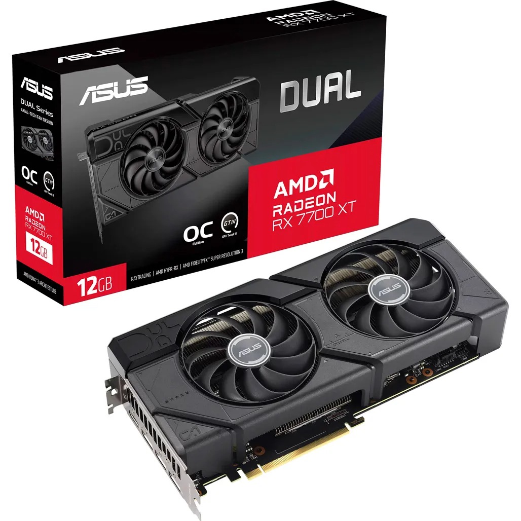 Відеокарта AMD Radeon RX 7700 XT 12GB GDDR6 Dual OC Asus (DUAL-RX7700XT-O12G)