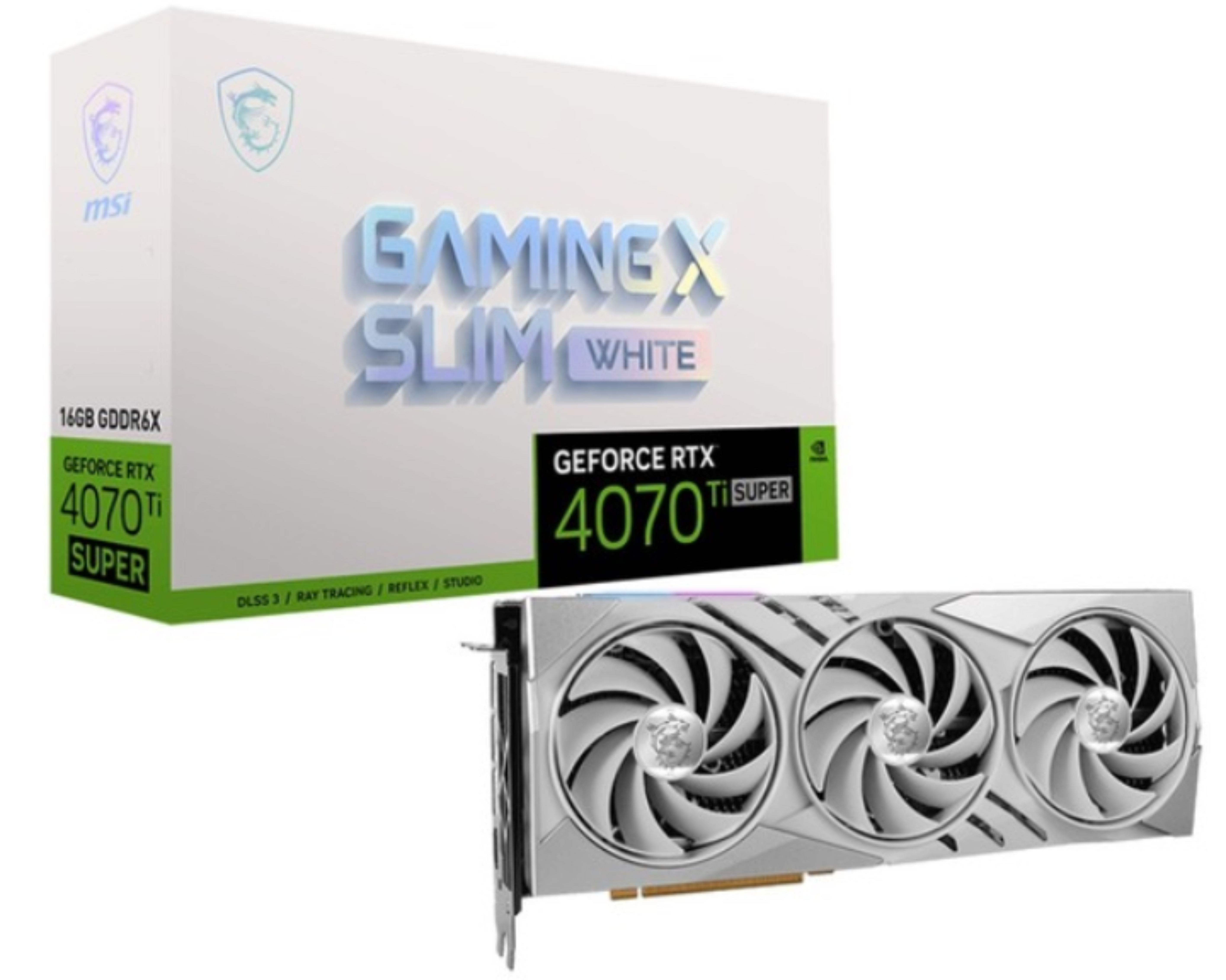 Відеокарта GF RTX 4070 Ti Super 16GB GDDR6X Gaming X Slim White MSI (GeForce RTX 4070 Ti SUPER 16G GAMING X SLIM WHITE)