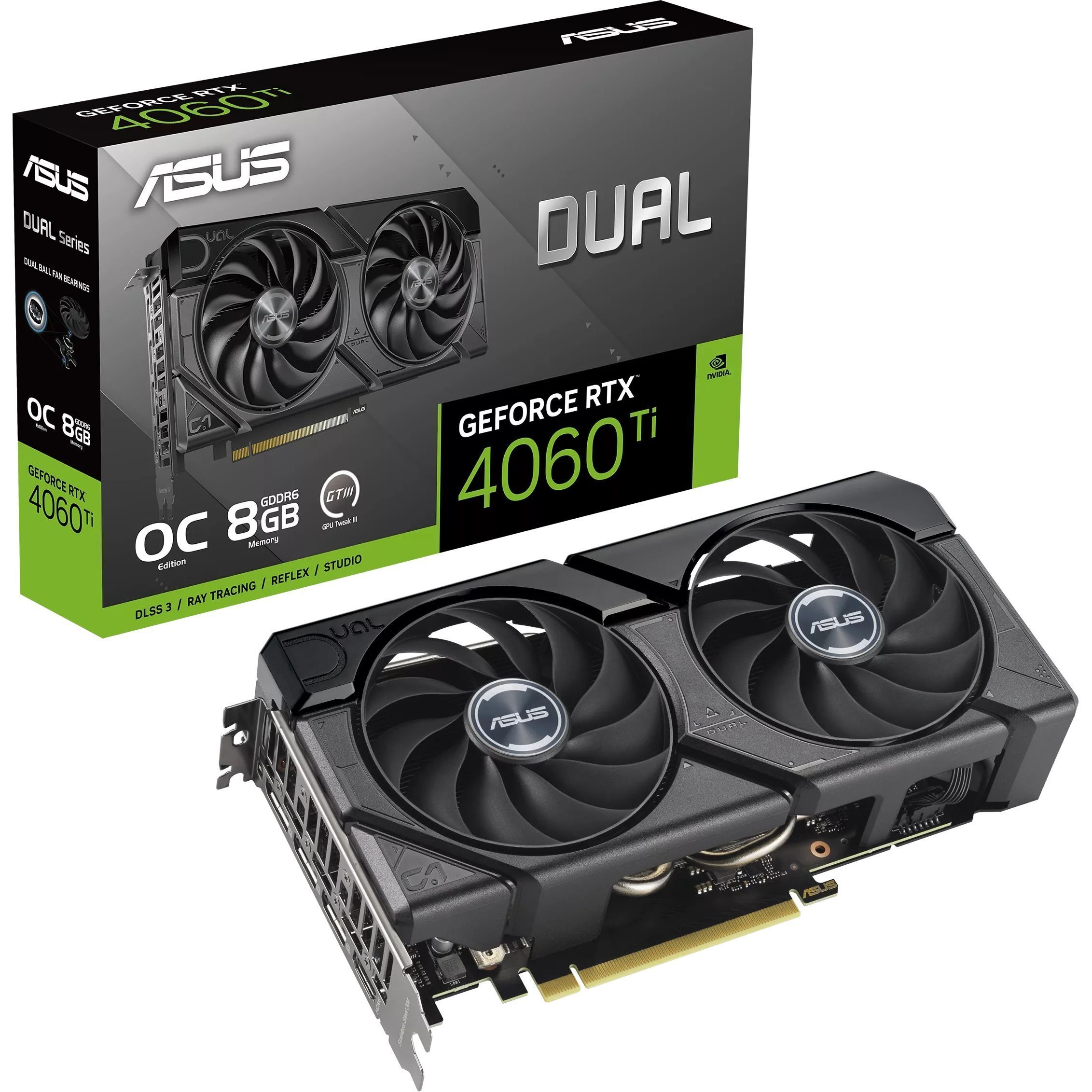 Відеокарта GF RTX 4060 Ti  8GB GDDR6 Dual Evo OC Asus (DUAL-RTX4060TI-O8G-EVO)