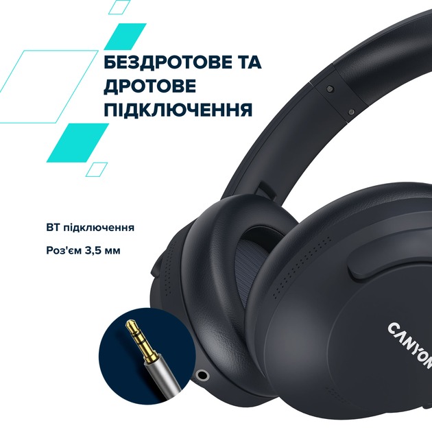 Bluetooth-гарнітура Canyon OnRiff 10 ANC Black (CNS-CBTHS10BK)