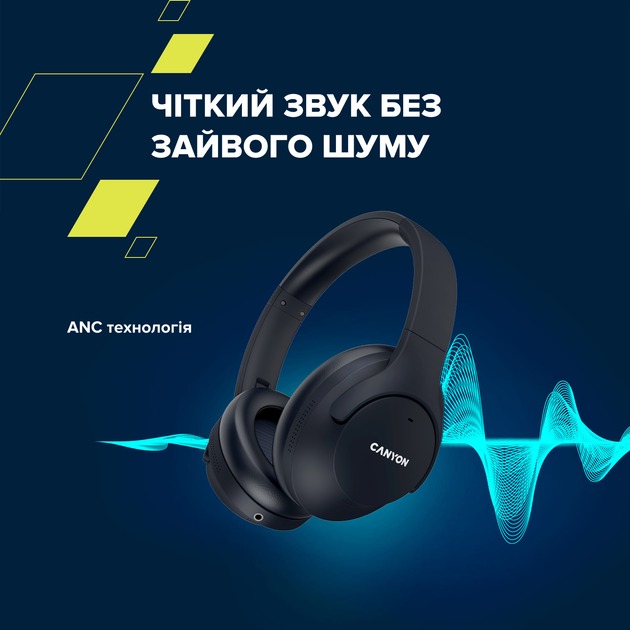 Bluetooth-гарнітура Canyon OnRiff 10 ANC Black (CNS-CBTHS10BK)