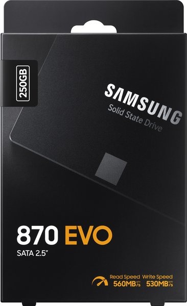 Накопичувач SSD  250GB Samsung 870 EVO 2.5" SATAIII MLC (MZ-77E250B/EU)