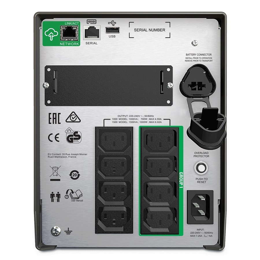 Джерело безперебійного живлення APC Smart-UPS 1000VA/700W, LCD, USB, SmartConnect (SMT1000IC)