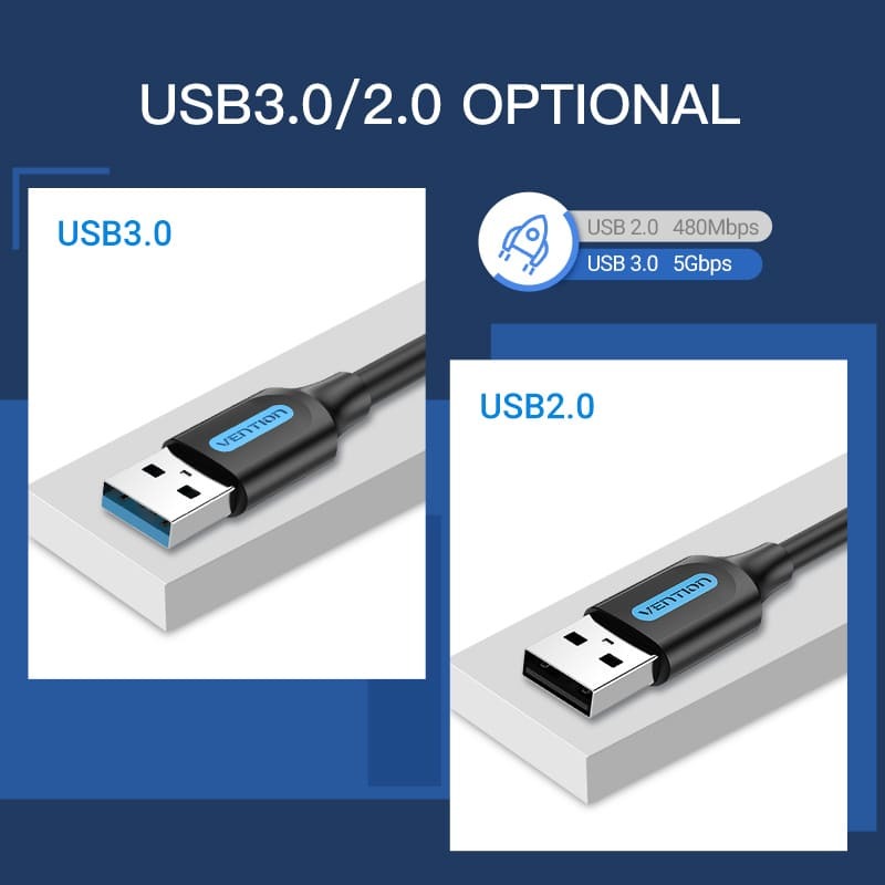 Кабель Vention USB - USB V 3.0 (M/M), 0.5 м , Black (CONBD)