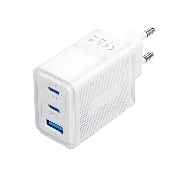 Мережевий зарядний пристрій Vention GaN III PD 65W QC3.0 5A White (FERW0-EU)