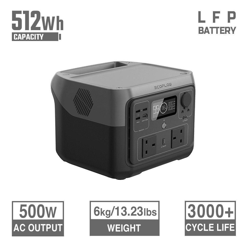 Зарядна станція EcoFlow River 2 Max, 512Wh, 500W, LiFePO4_EU