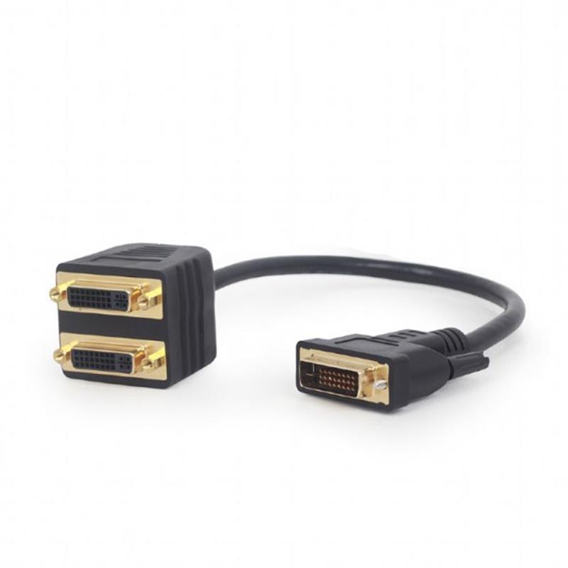 Розгалужувач Cablexpert DVI - 2хDVI (M/F), 0.3 м, Black (A-DVI-2DVI-01)