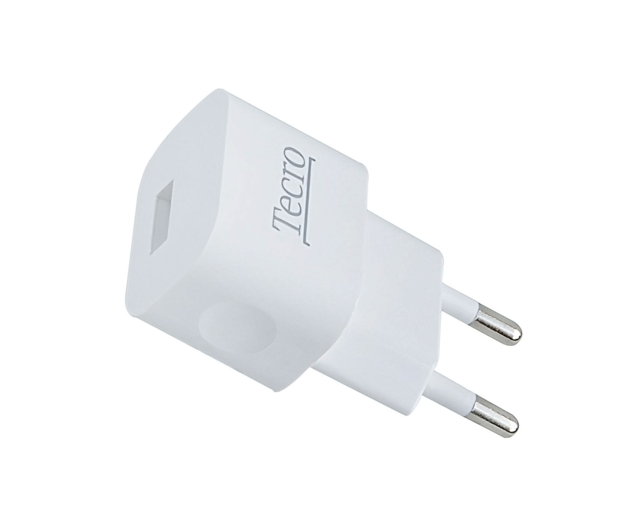 Мережевий зарядний пристрій Tecro (1xUSB, 1A) White (TR-CHG01-WT)