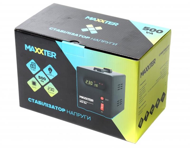 Стабілізатор Maxxter MX-AVR-S500-01 500VA Стабілізатор Maxxter MX-AVR-S500-01 500VA