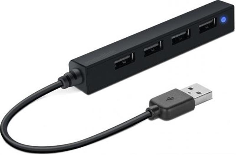 Концентратор USB2.0 SpeedLink Snappy Slim Black (SL-140000-BK) 4хUSB2.0