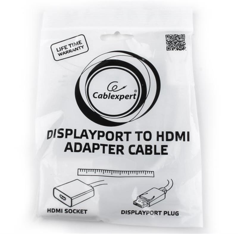 Адаптер Cablexpert DisplayPort - HDMI (M/F), 0.1 м, White (A-DPM-HDMIF-002-W)