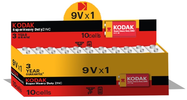 Батарейка Kodak Extra Heavy Duty 6F22 1шт, коробка