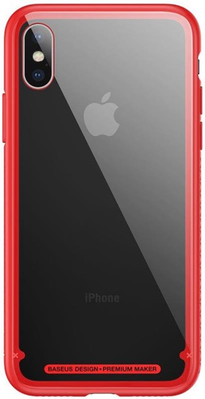 Чохол-накладка Baseus See-through Glass для Apple iPhone X Red (WIAPIPHX-YS09)