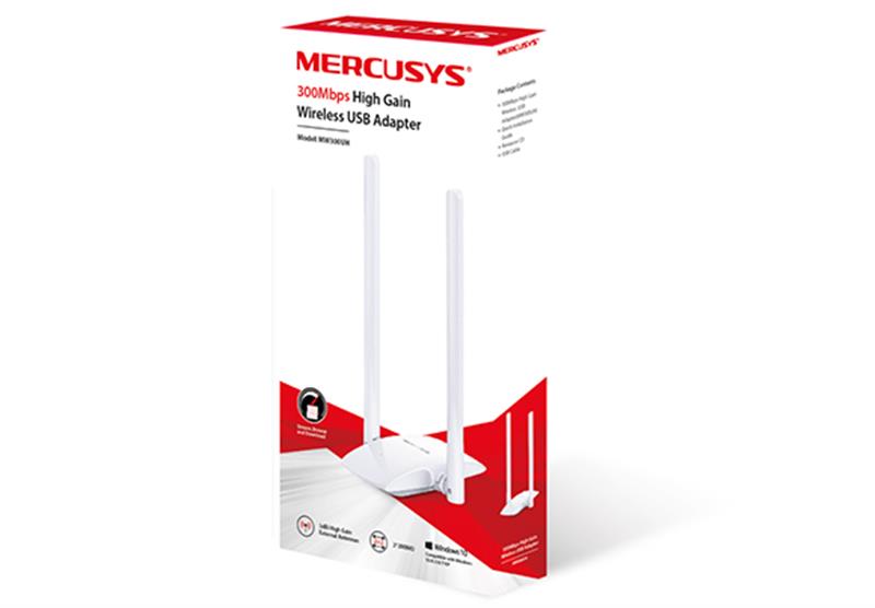 Бездротовий адаптер Mercusys MW300UH (N300, micro USB, 2 антени)