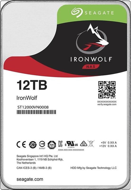 Накопичувач HDD SATA 12.0TB Seagate IronWolf NAS 7200rpm 256MB (ST12000VN0008)