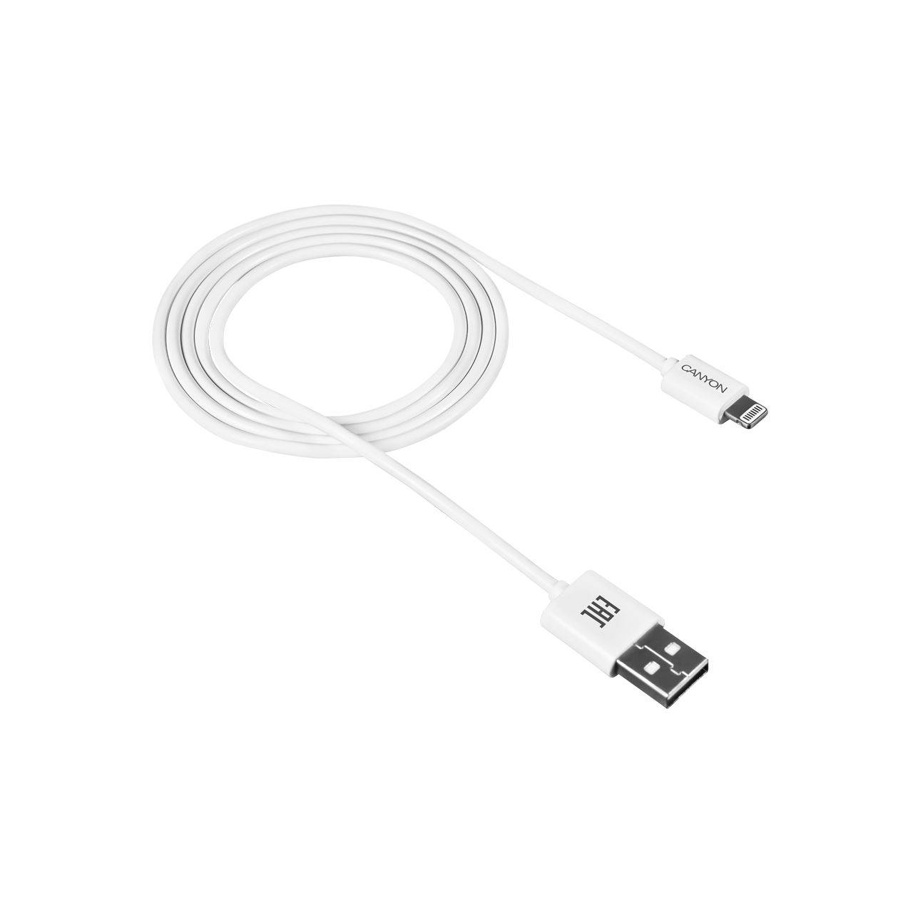 Кабель Canyon USB - Lightning 1м, White (CNE-CFI1W)