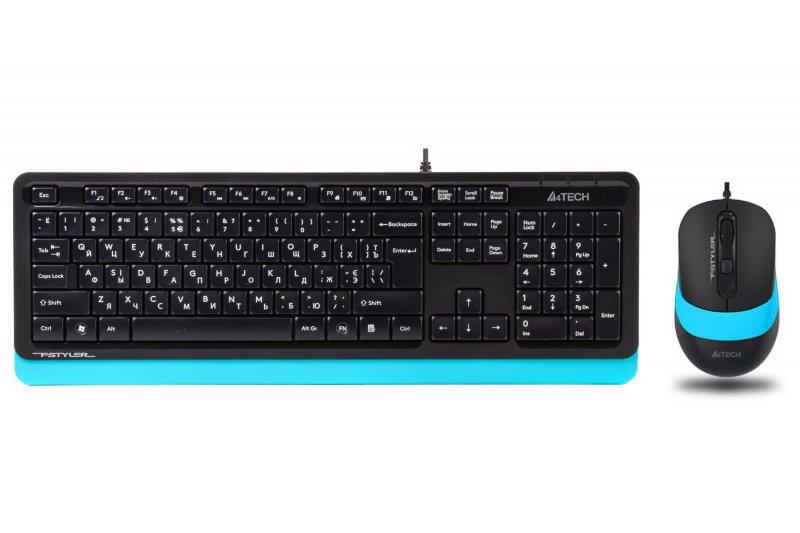 Комплект (клавіатура, миша) A4Tech F1010 Black/Blue