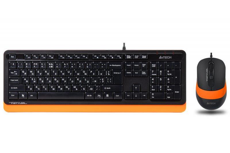 Комплект (клавіатура, миша) A4Tech F1010 Black/Orange