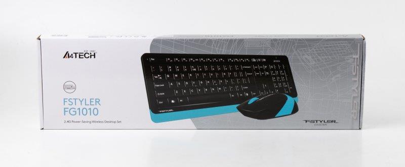 Комплект (клавіатура, мишка) бездротовий A4Tech FG1010 Black/Blue