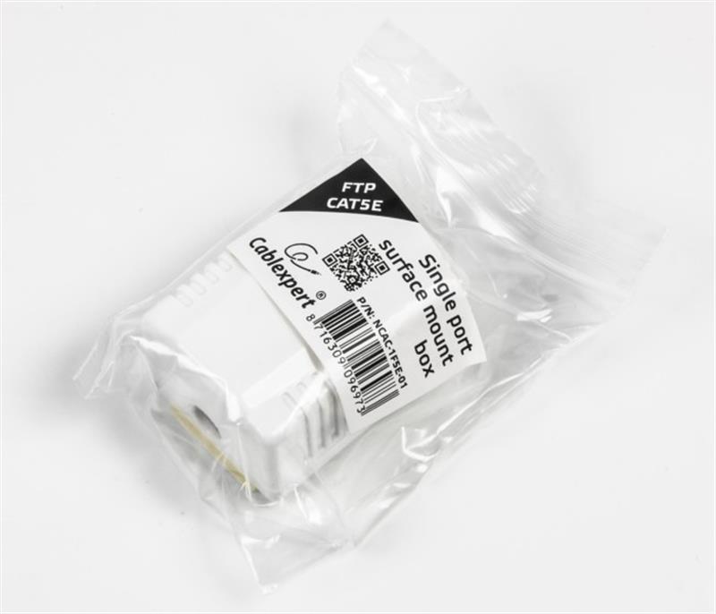 Розетка Cablexpert (NCAC-1F5E-01) 1хRJ-45, Cat5Е, зовнішня, біла