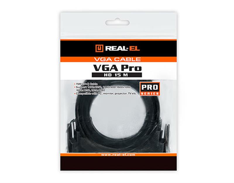 Кабель REAL-EL Pro VGA - VGA (M/M), 1.8 м, чорний (EL123500043) пакет