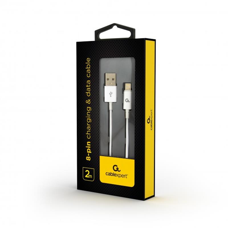 Кабель Cablexpert USB - Lightning (M/M), преміум, 2 м, білий (CC-USB2P-AMLM-2M-W)