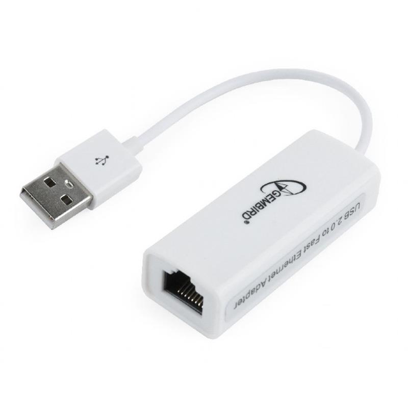 Мережевий адаптер Gembird (NIC-U2-02) USB - Fast Ethernet, білий