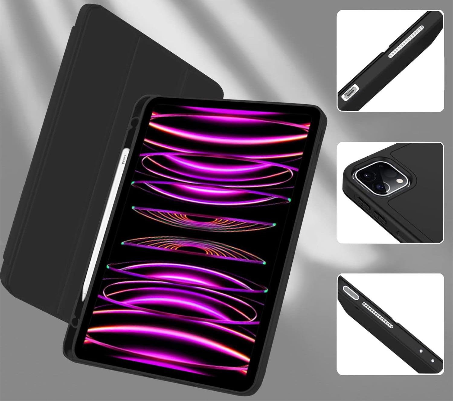 Чeхол-книжка BeCover Tri Fold Soft TPU с креплением Apple Pencil для Apple iPad Pro 11 2020/2021/2022 Black (711109) Чeхол-книжка BeCover Tri Fold Soft TPU с креплением Apple Pencil для Apple iPad Pro 11 2020/2021/2022 Black (711109)