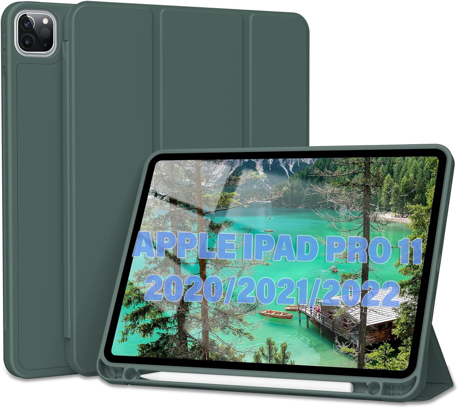 Чeхол-книжка BeCover Tri Fold Soft TPU с креплением Apple Pencil для Apple iPad Pro 11 2020/2021/2022 Dark Green (711110) Чeхол-книжка BeCover Tri Fold Soft TPU с креплением Apple Pencil для Apple iPad Pro 11 2020/2021/2022 Dark Green (711110)
