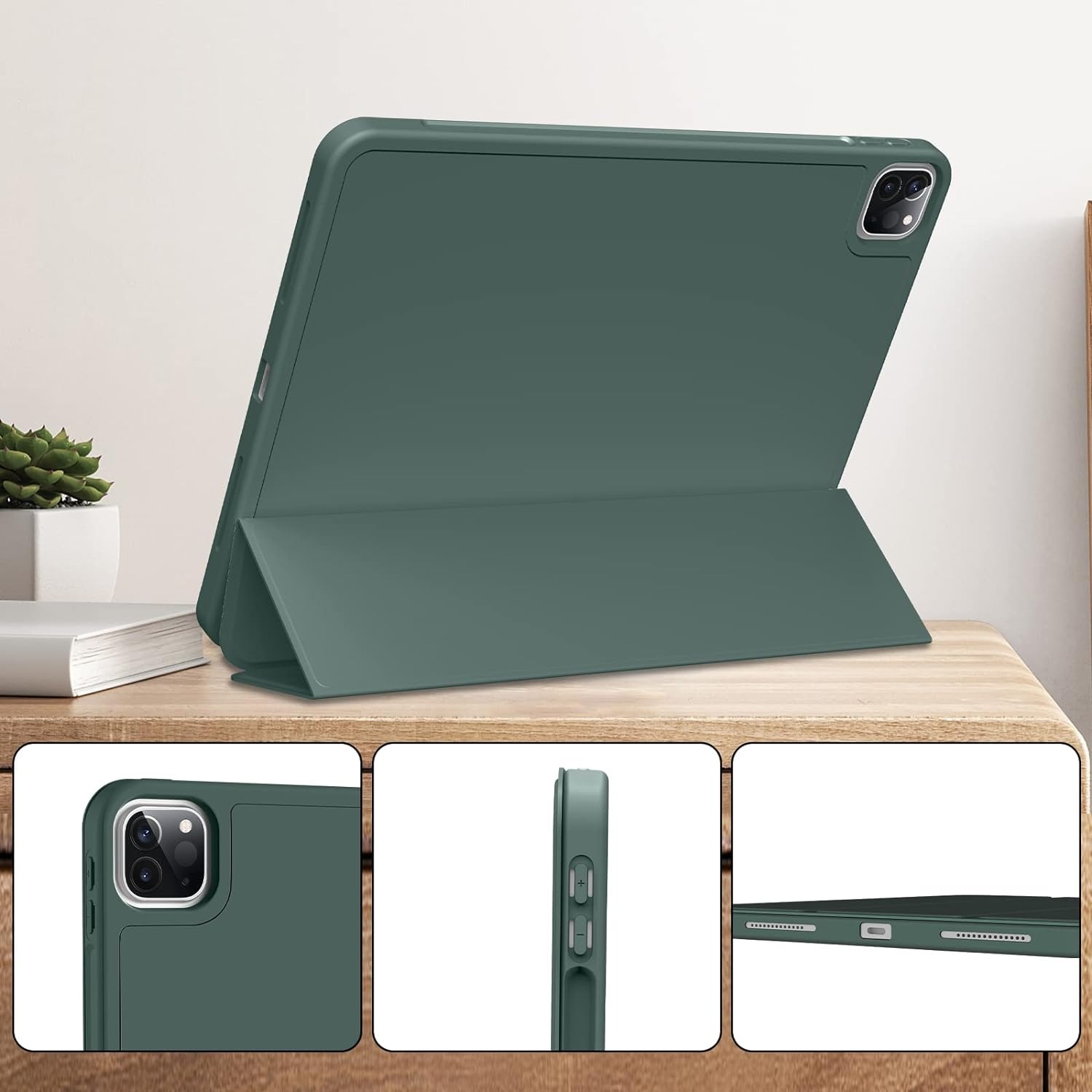 Чeхол-книжка BeCover Tri Fold Soft TPU с креплением Apple Pencil для Apple iPad Pro 11 2020/2021/2022 Dark Green (711110) Чeхол-книжка BeCover Tri Fold Soft TPU с креплением Apple Pencil для Apple iPad Pro 11 2020/2021/2022 Dark Green (711110)